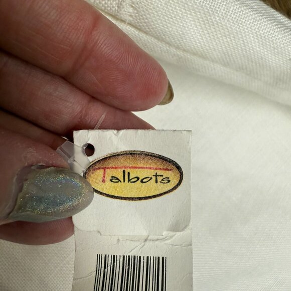 NWT Women's TALBOTS Irish Linen Lined Pants Ivory | Size 14 - Picture 9 of 9